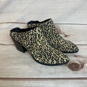 (NWT) Dolce Vita Rianna Leopard Print Suede Mules, Size 7